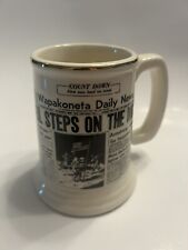 VTG Ceramic MUG Newspaper Wapakoneta Daily News Armstrong Neil Steps On The Moon picture
