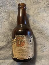 Vintage 7up Brown Glass Paper Label 7oz Soda Bottle Knoxville, Tenn. Tennessee picture