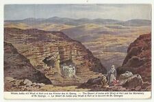 Judaica Palestine Old Postcard The Desert of Judea with Wadi El Kelt & Monastery picture