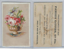 K Card, Continental Tea, 1890's, Flowers In Vase picture