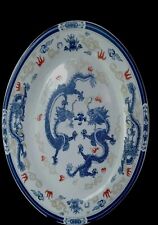 Asian Flying Dragon Porcelain Platter Extraordinary picture