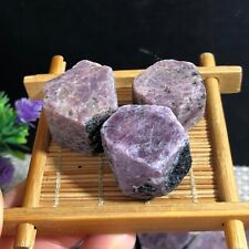 3pc 110g Natural Rough Red Corundum Stones and Minerals Reiki Ruby Raw Gemstone picture