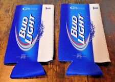 NEW Bud Light 24 / 25 oz Beer Drink Koozie Fits Extra Oz Cans Neoprene Set of 2 picture