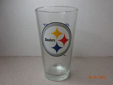 Vintage, NFL Beer Glass 16 oz Pittsburgh Steelers Bud Light Beer Clear Glass picture