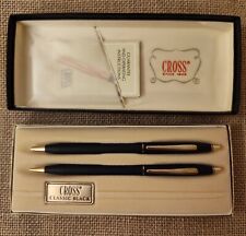 Beautiful Cross Classic black Pen & pencil set 2501 Vintage 1975 picture