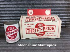 NOS - 1950’s THRIFT PRIDE Motor Oil 6 Pack Quart Can Carrier - High Point NC picture