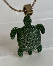Atelier Swarovski Crystal Sea Life Green Sea Turtle Necklace Gold Plated picture