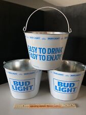 NEW Bud Light Beer Ice Bucket Lot Galvanized Metal Party Cooler picture