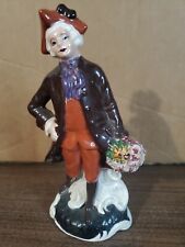 Vintage 18th/19th century Colonial MAN  WITH FLOWER BASKET ceramic figurine picture