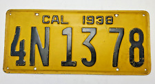 1938 California License Plate Vintage Original Non-Restored, As is picture