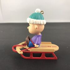 Hallmark Keepsake Ornament 1995 The Peanuts Gang Linus Learning How To Sled picture