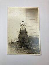 c1910’s Adorable Child Wearing Overalls Posing With Tools ANTIQUE Photo picture