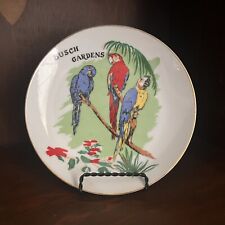 Vintage Souvenir Plate FLORIDA Busch Gardens Tampa Anheuser Busch Parrots￼ picture