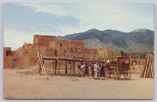 Postcard Tourists at Taos Pueblo NM picture