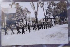  RPPC FIREMEN PARADE WITH RARE WOODEN HORSE DRAWN CHARIOT FIRE ENGINE PUMPER. picture