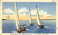 Summer Sailing Keuka Lake Branchpost New York Finger Lakes Region 1947 Postcard picture