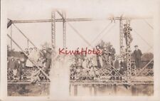 RPPC Postcard Large Group of People Standing On Bridge c. 1900s picture