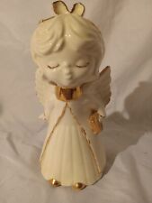 Vtg Ceramic Kissing Choir Angel 1980s 8 in Tall Some Wear on Gold Replacement picture
