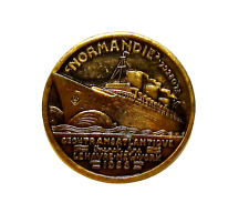 Art Deco Bronze SS Normandie Maiden Voyage Medallion 1935 by Jean Vernon picture