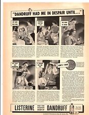 1937 Print Ad Listerine for the Positive Relief of Dandruff The Safe Antiseptic picture