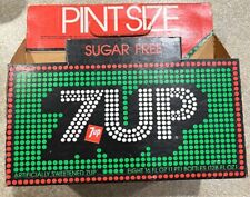 Vintage 7 UP 6 PACK Bottle CARDBOARD CARRIER THE UNCOLA PINT SIZE Sugar Free picture