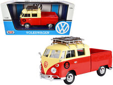 Volkswagen Type 2 (T1) #8 Pickup Truck with Roof Rack and Luggage Red and Yellow picture