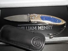 WILLIAM HENRY MONARCH 175-0685 B05 BLUE & GOLD BLUE LAPIS, MOKUME FOLDING KNIFE picture