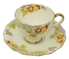 Cynthia Radfords Bone China Fenton England Teacup & Saucer Floral & Gold Accents picture
