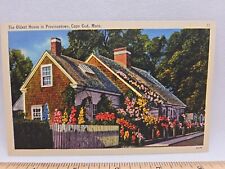 Vintage Postcard Provincetown Cape Cod Massachusetts Oldest House Pretty Flowers picture
