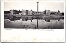 VINTAGE POSTCARD THE AMERICAN WALTHAM WATCH FACTORY IN WALTHAM MASS POSTED 1907 picture