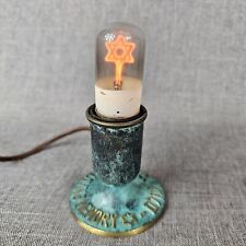 Vintage Yahrzeit Mourning Lamp Judaica Star of David  picture