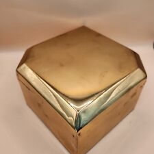 Vintage Solid Brass Lidded Trinket Box, BOHO picture
