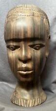 African Wooden Hand Carved Tribal Woman Head  picture