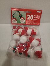 20 Vtg Plastic Blow Mold Christmas Santa Head Mini Light Bulb Covers Retro Nos picture