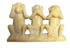 Vintage 3 Wise Monkeys See No Evil Hear No Speak No Evil, China Stone Carved Fig picture