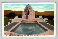 Salt Lake City UT-Utah, Battalion Monument, State Capitol, Vintage Postcard picture