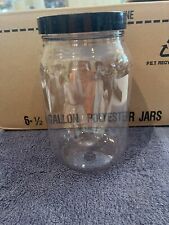 ONE-1/2GALLON JAR/JUG CLEAR ROUND ACRYLIC CONTAINERS BLACK LIDS PET $3.50 (READ) picture