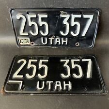 Vintage Utah 1968 1969 1970 1971 1972 License Plates (SET) 255 357 Black/White picture