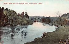 Orange MA Massachusetts Millers River Main Street Bridge W Road Vtg Postcard B47 picture