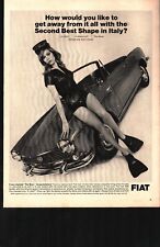 1966 Fiat 1500 Spider Convertible sexy girl in shorts Print Ad nostalgia b1 picture