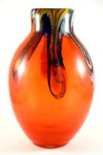 VTG 1960s MURANO GLASS ART VASE 10.2 inch Mid Century Abstract  Art Blown Glass picture