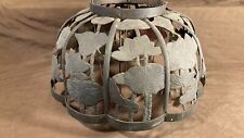 Antique 1890s Copper Repousse Oil Lamp Shade Water Lilly Lotus Very Rare picture