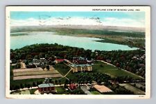 Winona Lake IN-Indiana, Aerial Of Town Area, Antique, Vintage c1935 Postcard picture
