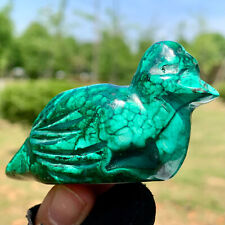 103G  Rare Natural Malachite quartz hand Carved duck Crystal Healing picture