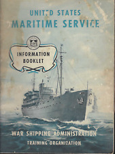 VINTAGE 1940s WWII US MARITIME SERVICE/MERCHANT MARINE INFORMATION BOOKLET PICS picture