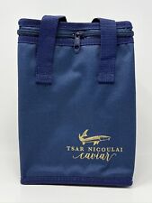 Lot of 2 Advertising Tsar Nicoulai Caviar Soft Side Cooler Lunch Bag Navy Blue picture
