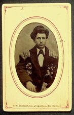 Vintage 1890s Tintype Photo Young Man In Hat GW Bradley Dayton Ohio 4th Street picture