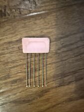 Vintage Hair Pick Pink  Metal Purse Size Hair Lift Pick Stainless Steel Rare picture