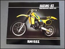 1982 Suzuki RM125Z Dirt Bike Motorcycle 1-page Sales Brochure Spec Sheet picture