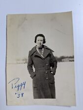 Vintage Photograph Woman Outside Winter Coat 